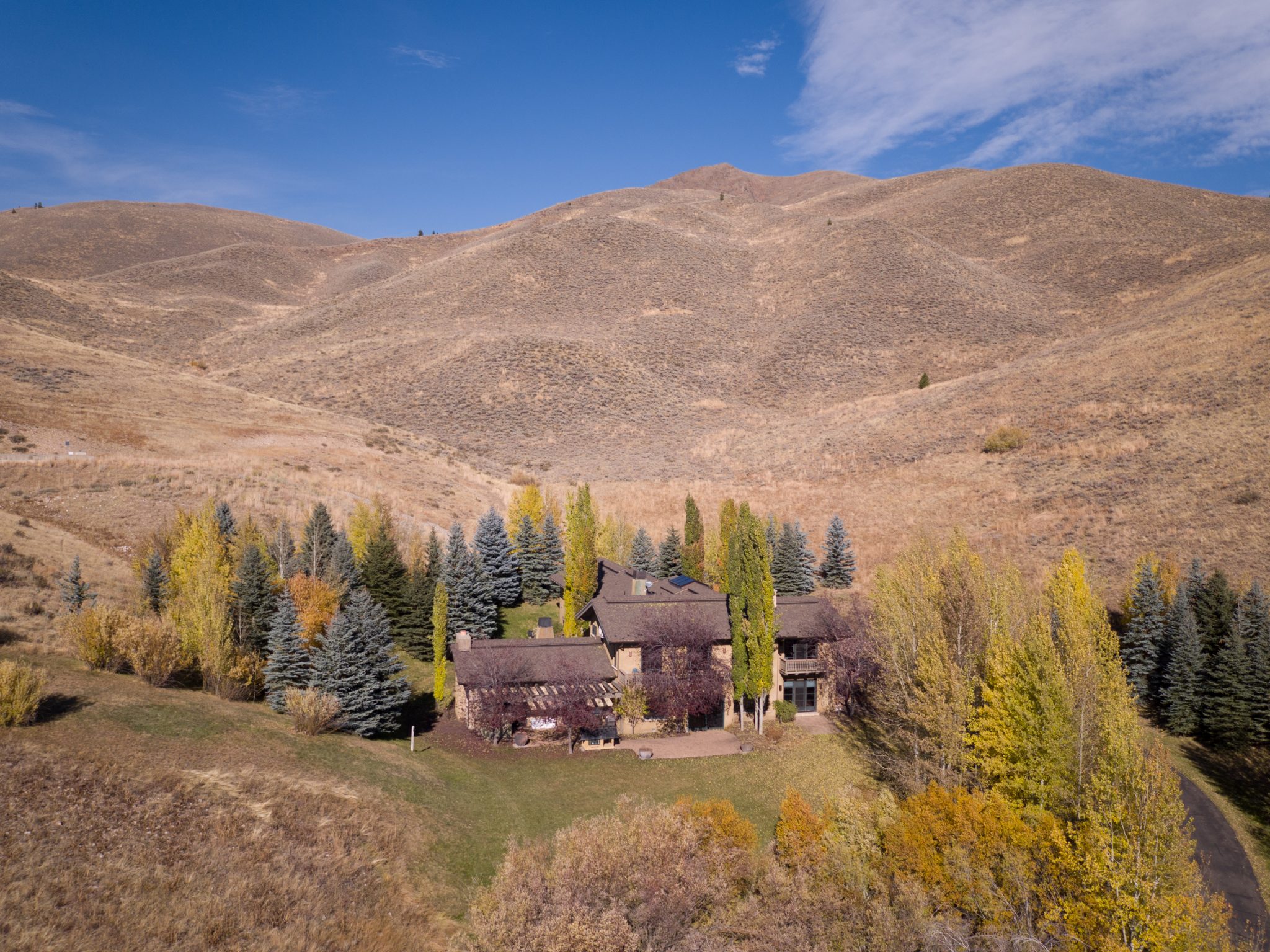brown house in the hillside